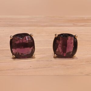 Elegant Gold and Purple Stud Earrings